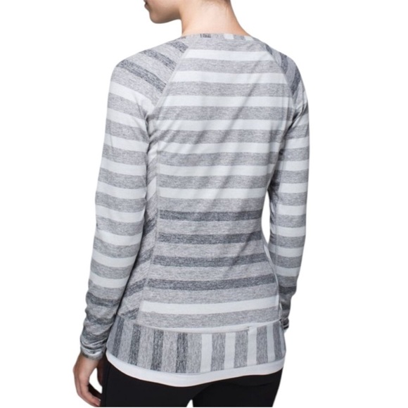 Lululemon Athletica Gray Striped Women's Top - Picture 1 of 8